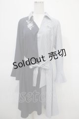 axes femme / 薔薇刺繍バイカラーワンピース M 紺 Y-25-04-26-067-AX-OP-SZ-ZI