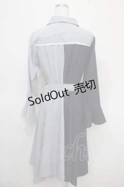 画像2: axes femme / 薔薇刺繍バイカラーワンピース M 紺 Y-25-04-26-067-AX-OP-SZ-ZI