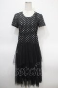 axes femme / ドットチュールレースワンピース M 黒 Y-25-04-26-071-AX-OP-SZ-ZY