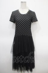 axes femme / ドットチュールレースワンピース M 黒 Y-25-04-26-071-AX-OP-SZ-ZI