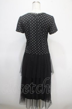 画像2: axes femme / ドットチュールレースワンピース M 黒 Y-25-04-26-071-AX-OP-SZ-ZY