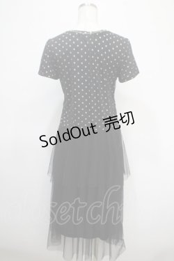 画像2: axes femme / ドットチュールレースワンピース M 黒 Y-25-04-26-071-AX-OP-SZ-ZI