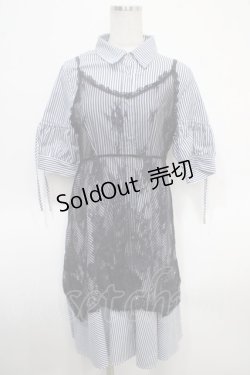 画像1: axes femme / レースキャミレイヤードシャツワンピース M 紺 Y-25-04-26-072-AX-OP-SZ-ZY