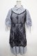 画像1: axes femme / レースキャミレイヤードシャツワンピース M 紺 Y-25-04-26-072-AX-OP-SZ-ZY (1)