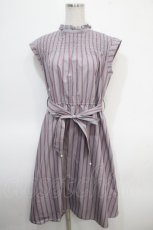 画像1: 【SALE】axes femme / ストライプ柄ノースリワンピ M ラベンダー Y-25-04-26-073-AX-OP-SZ-ZT398 (1)