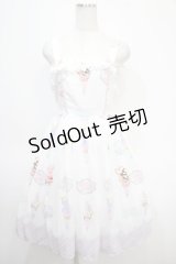 axes femme kawaii / アイス柄ジャンパースカート M 白 Y-25-04-26-077-AX-OP-SZ-ZY