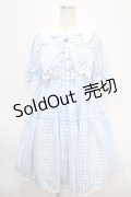 axes femme kawaii / ギンガムチェック柄ワンピース M サックス Y-25-04-26-083-AX-OP-SZ-ZY