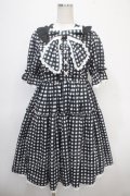 axes femme kawaii / ギンガムチェック柄ワンピース M 黒 Y-25-04-26-084-AX-OP-SZ-ZY