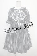 axes femme kawaii / ギンガムチェック柄ワンピース M 黒 Y-25-04-26-084-AX-OP-SZ-ZI