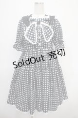 axes femme kawaii / ギンガムチェック柄ワンピース M 黒 Y-25-04-26-084-AX-OP-SZ-ZI
