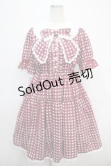 axes femme kawaii / ギンガムチェック柄ワンピース M 赤 Y-25-04-26-085-AX-OP-SZ-ZI