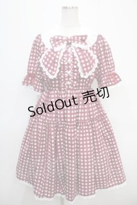 axes femme kawaii / ギンガムチェック柄ワンピース M 赤 Y-25-04-26-085-AX-OP-SZ-ZI