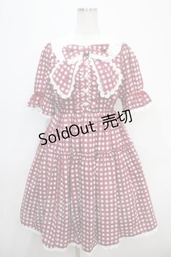 画像1: axes femme kawaii / ギンガムチェック柄ワンピース M 赤 Y-25-04-26-085-AX-OP-SZ-ZI