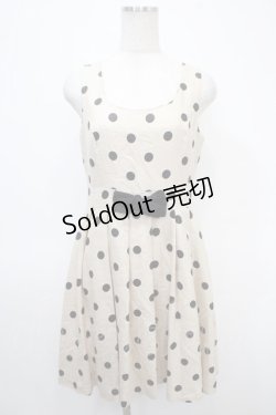 画像1: Emily Temple cute / ドットシャンタンノースリーブワンピース  アイボリー Y-25-04-26-094-ET-OP-SZ-ZY