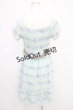 画像2: Emily Temple cute / ジョーゼットロゴ＆クリームワンピース  サックス Y-25-04-26-096-ET-OP-SZ-ZY