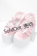 Ank Rouge / キラキラビジューベロアリボン厚底シューズ LL ピンク Y-25-04-26-009-CA-SH-SZ-ZY