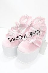 Ank Rouge / キラキラビジューベロアリボン厚底シューズ LL ピンク Y-25-04-26-009-CA-SH-SZ-ZY