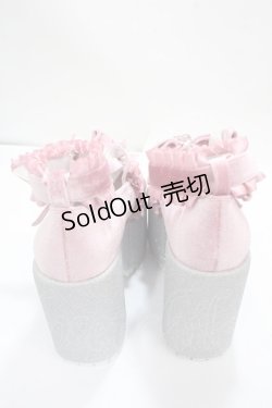 画像3: Ank Rouge / キラキラビジューベロアリボン厚底シューズ LL ピンク Y-25-04-26-009-CA-SH-SZ-ZY