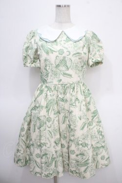 画像1: Q-pot. / パティスリーパフスリーブワンピース  グリーン Y-25-04-26-109-QP-OP-SZ-ZY