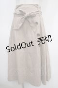 axes femme / リボン付きサイド釦スカート M ベージュ Y-25-04-26-114-AX-SK-SZ-ZI