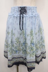 axes femme / 転写風花柄ハイウエストスカート M ブルー Y-25-04-26-119-AX-SK-SZ-ZY