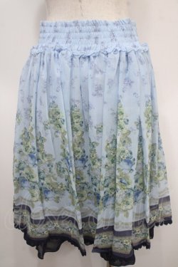 画像2: axes femme / 転写風花柄ハイウエストスカート M ブルー Y-25-04-26-119-AX-SK-SZ-ZY