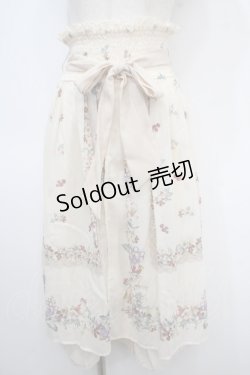 画像1: axes femme / フルーツ柄ミディスカート M キナリ Y-25-04-26-121-AX-SK-SZ-ZI