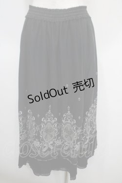 画像2: axes femme / カギモチーフ柄ミディスカート M 黒 Y-25-04-26-124-AX-SK-SZ-ZY