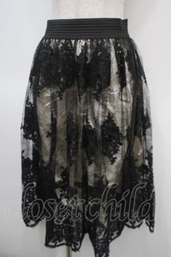 画像1: axes femme / コードレーススカート M キナリ×黒 Y-25-04-26-125-AX-SK-SZ-ZY