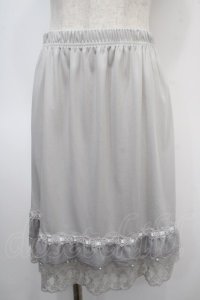 axes femme / はしごレース使いペチスカート M グレー Y-25-04-26-126-AX-SK-SZ-ZY