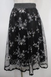 axes femme / カラー刺繍レーススカート M 黒 Y-25-04-26-128-AX-SK-SZ-ZY