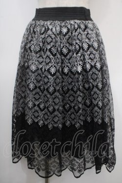 画像1: axes femme / グラデーションレーススカート M 黒 Y-25-04-26-129-AX-SK-SZ-ZY