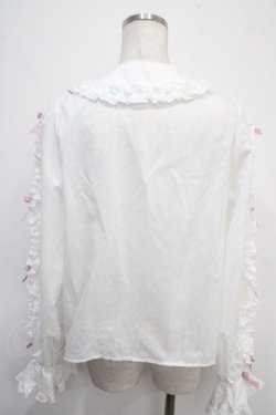 画像2: Chalmiere / フリルブラウス M 白×ピンク Y-25-04-26-013-LO-BL-SZ-ZY