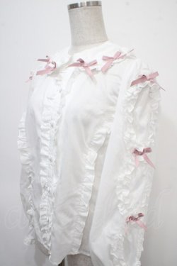 画像3: Chalmiere / フリルブラウス M 白×ピンク Y-25-04-26-013-LO-BL-SZ-ZY