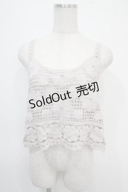 画像1: axes femme / 花モチーフクロシェキャミ F グレー Y-25-04-26-014-AX-TO-SZ-ZY