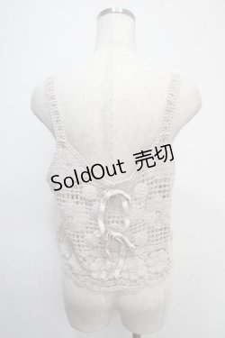 画像2: axes femme / 花モチーフクロシェキャミ F グレー Y-25-04-26-014-AX-TO-SZ-ZY