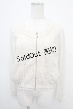 画像1: axes femme / レース切替シフォンブルゾン M キナリ Y-25-04-26-016-AX-TO-SZ-ZY