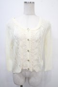 axes femme / レースフリル透かし編みカーディガン M キナリ Y-25-04-26-020-AX-TO-SZ-ZY