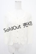 axes femme / レースフリル透かし編みカーディガン M キナリ Y-25-04-26-020-AX-TO-SZ-ZY