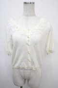 axes femme / 立体お花付カーディガン M シロ Y-25-04-26-022-AX-BL-SZ-ZY