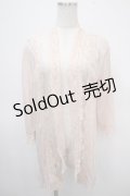 axes femme / レース切替綿チュールカーディガン M アワピンク Y-25-04-26-023-AX-TO-SZ-ZY