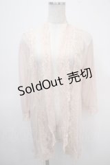 axes femme / レース切替綿チュールカーディガン M アワピンク Y-25-04-26-023-AX-TO-SZ-ZY