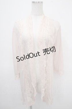 画像1: axes femme / レース切替綿チュールカーディガン M アワピンク Y-25-04-26-023-AX-TO-SZ-ZY
