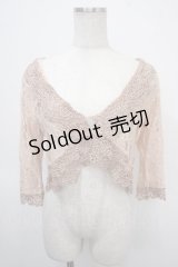 axes femme / カギ針使いレーシーボレロ M アワピンク Y-25-04-26-024-AX-TO-SZ-ZY