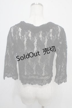 画像2: axes femme / カギ針使いレーシーボレロ M 黒 Y-25-04-26-027-AX-TO-SZ-ZY
