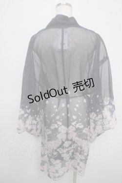画像2: axes femme kawaii / 桜柄シアー着物風羽織 M 紺 Y-25-04-26-035-AX-TO-SZ-OS