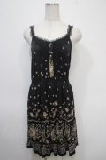axes femme / レースパネルブーケ花柄ワンピース M 黒 Y-25-04-26-036-AX-OP-SZ-ZY