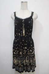 axes femme / レースパネルブーケ花柄ワンピース M 黒 Y-25-04-26-036-AX-OP-SZ-ZI