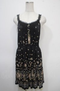 axes femme / レースパネルブーケ花柄ワンピース M 黒 Y-25-04-26-036-AX-OP-SZ-ZY