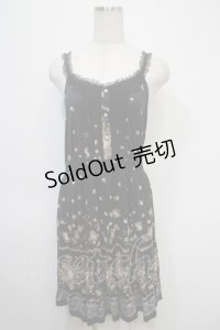 axes femme / レースパネルブーケ花柄ワンピース M 黒 Y-25-04-26-036-AX-OP-SZ-ZI